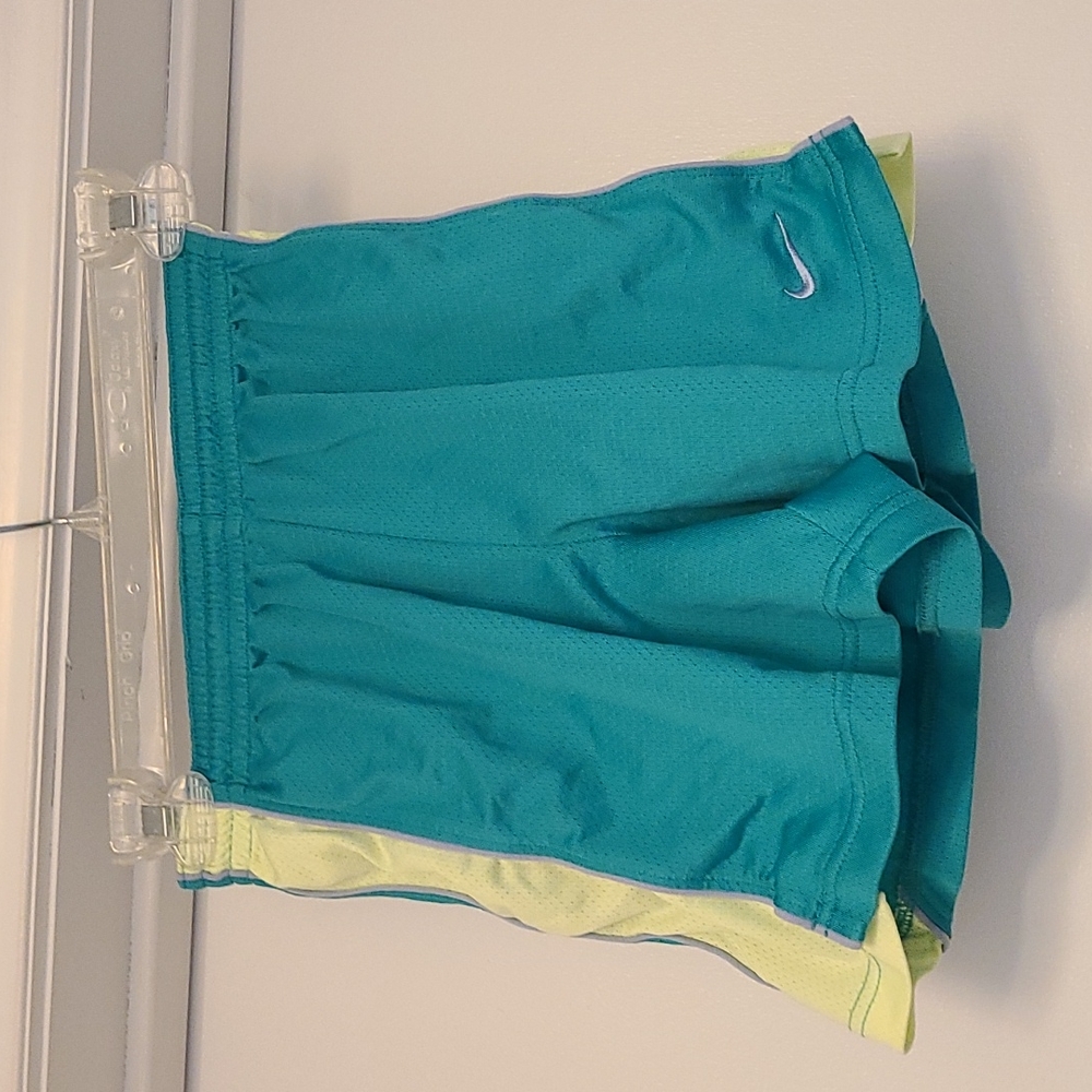 Teal and light green Nike mesh shorts